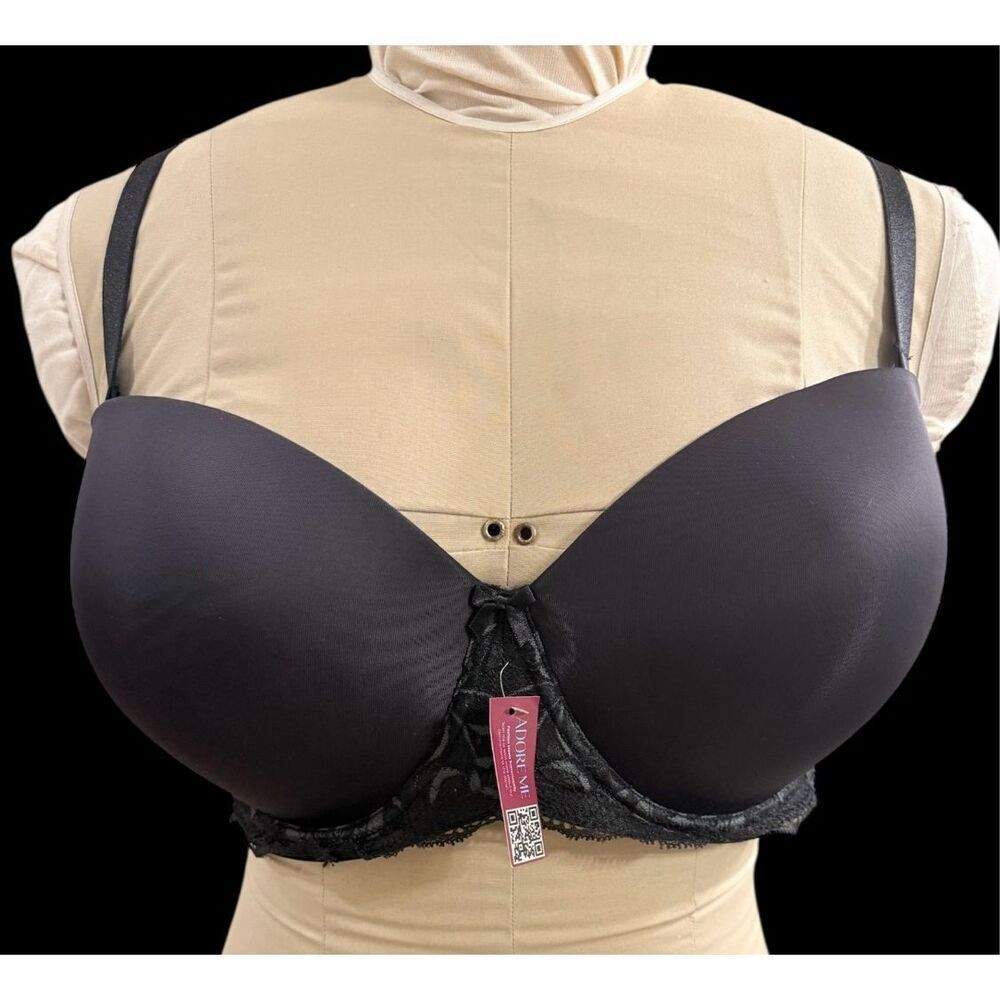 NWT Adore Me Full Coverage Push Up Bra 38DDD Lace Black T-Shirt